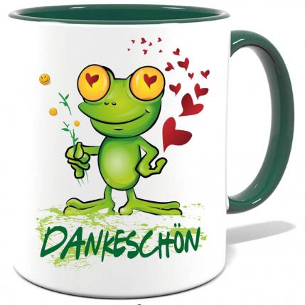 Tasse bedruckt mit Dankeschön mit Frosch