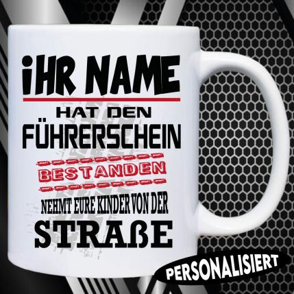 Tasse Führerschein Weiß