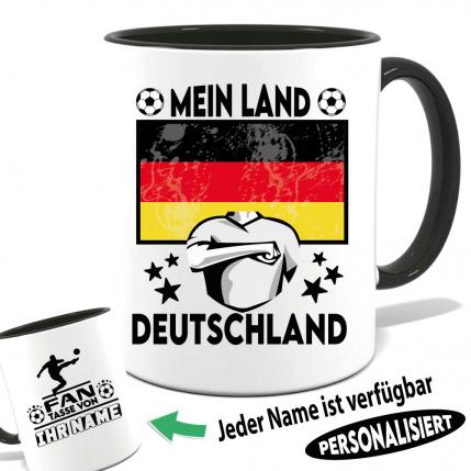 Deutschland - Tasse für Fußballfans mit Name