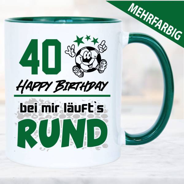 Fußballtasse zum Geburtstag läuft Rund 40 Jahre