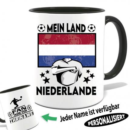 Niederlande - Tasse für Fußballfans mit Name