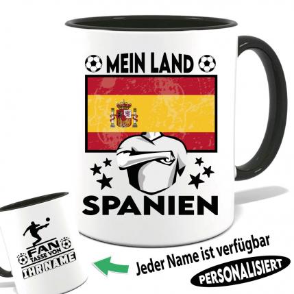 Spanien - Tasse für Fußballfans mit Name