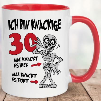 Tasse Knackige Jahre 30 Rot