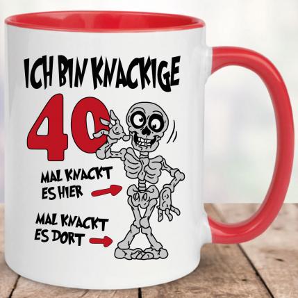 Tasse Knackige Jahre 40 Rot