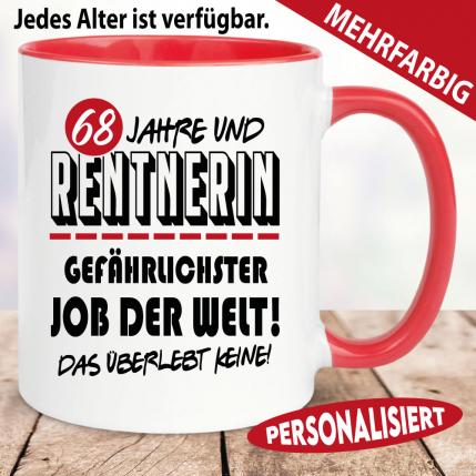 Tasse zum Geburtstag für die Rentnerin