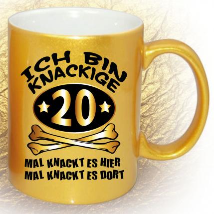 Glitzer Tasse Knackige Jahre 20 Gold