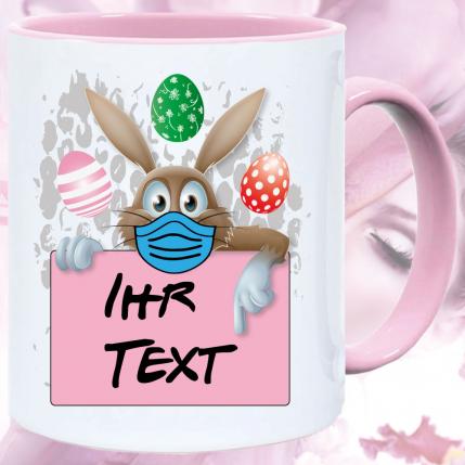 Hase mit Maske personalisiert