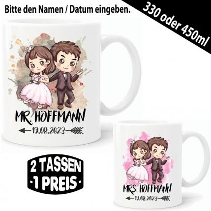 Tasse Hochzeit Hochzeitspaar Datum und Name