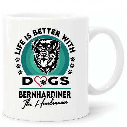 Tasse mit Hund personalisiert Bernhardiner
