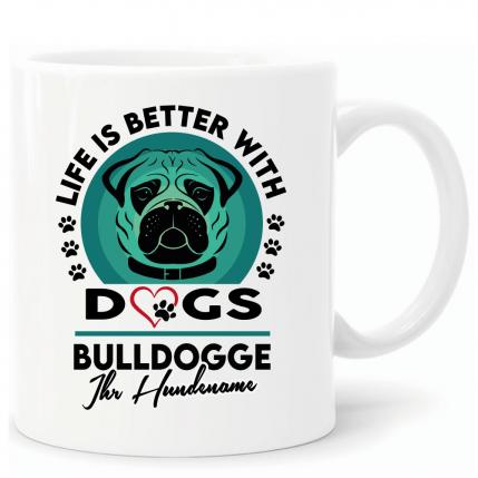 Tasse mit Hund personalisiert Bulldogge