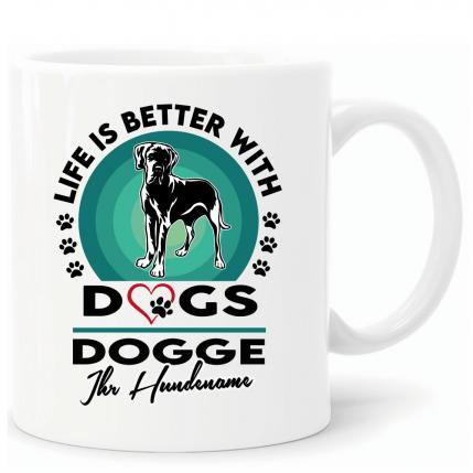Tasse mit Hund personalisiert Dogge