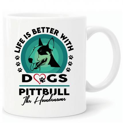 Tasse mit Hund personalisiert Pitbull