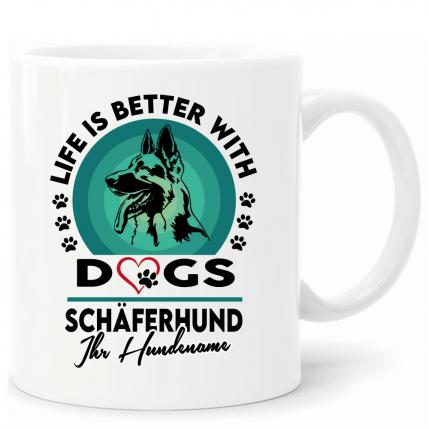 Tasse mit Hund personalisiert Schaeferhund