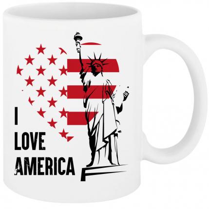 Tasse bedruckt mit I Love America