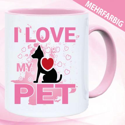 I Love my Pet. Tasse Hundebesitzer.