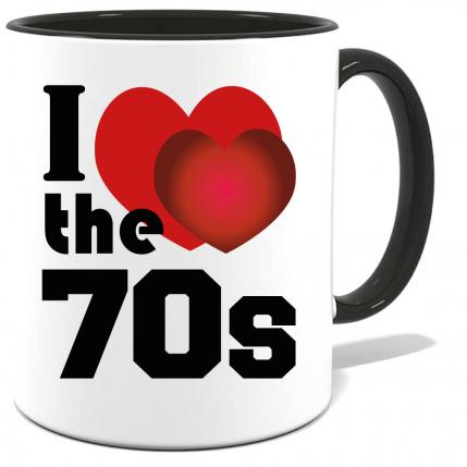 Tasse bedruckt mit I Love the 70s