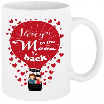 Tasse bedruckt mit I Love you to the Moon