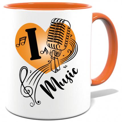 Tasse bedruckt mit I Love Music