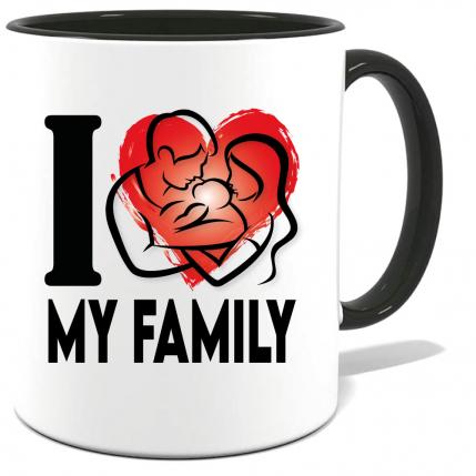 Tasse bedruckt mit I Love my Family