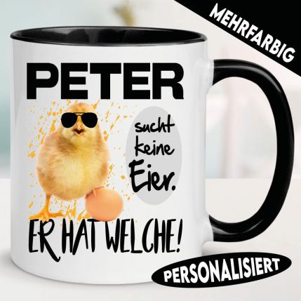 Tasse Eier haben Schwarz