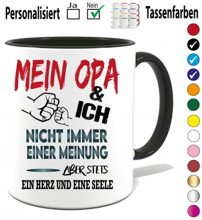 Tasse Mein Opa und ich. Nicht immer einer Meinung.