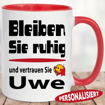 Becher Bleiben sie ruhig Rot