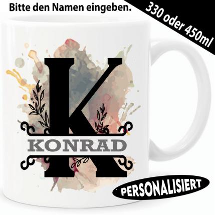 Tasse mit Buchstabe und Name Personalisiert