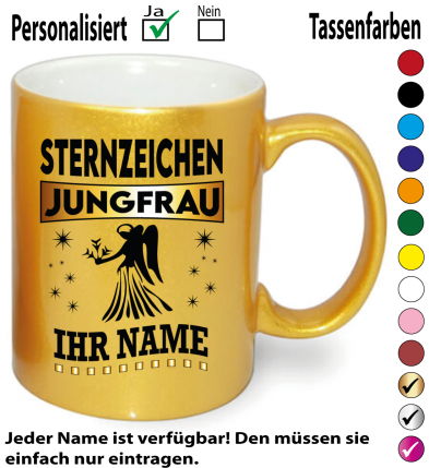 Jungfrau Metallic Effekt Tassen