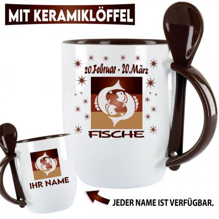 Becher Fische mit Keramiklöffel