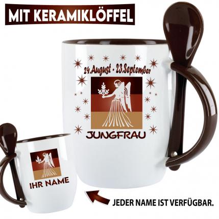 Becher Jungfrau mit Keramiklöffel