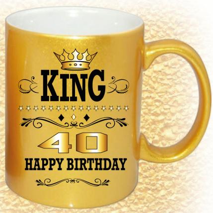 Tasse zum 40. Geburtstag Gold und Silber King