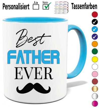 Tasse für den Papa. Best Father mit Schnurbart bedruckt.
