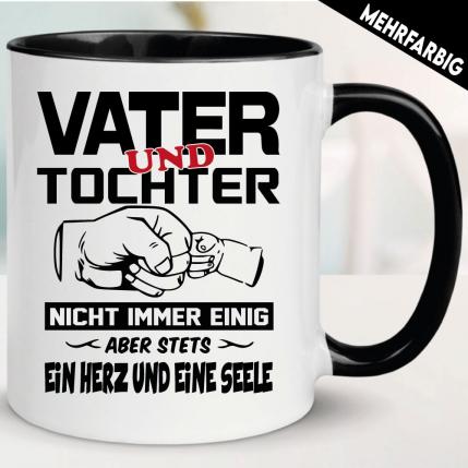 Tasse zum Vatertag Mit Tochter in Blau und Schwarz