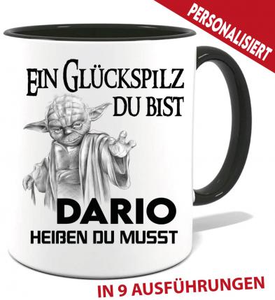 Tasse Yoda Personalisiert Schwarz