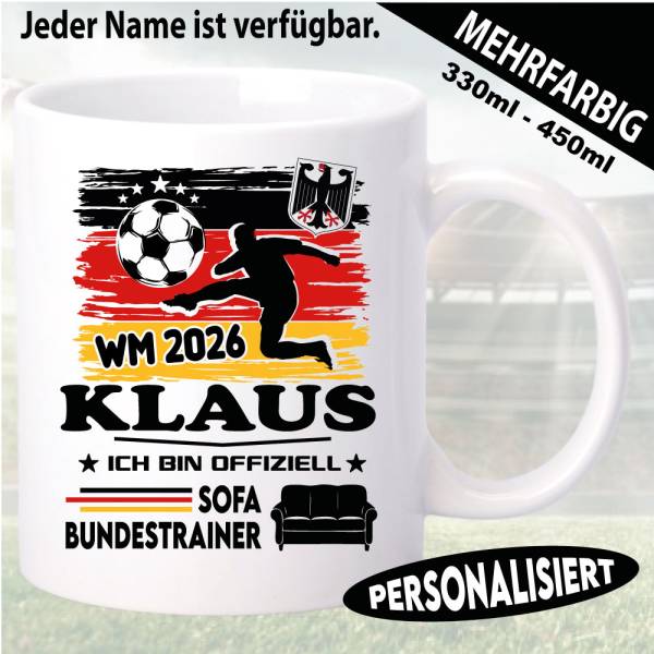 Tasse Deutschland Fußball WM 2026 Personalisiert Bundestrainer