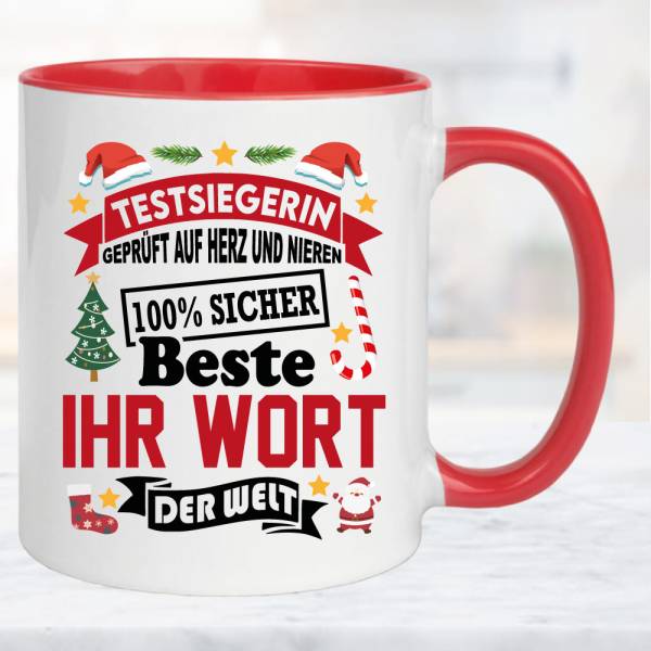 Weihnachtstasse-Familie-Beruf-Name-Personalisiert-Rot