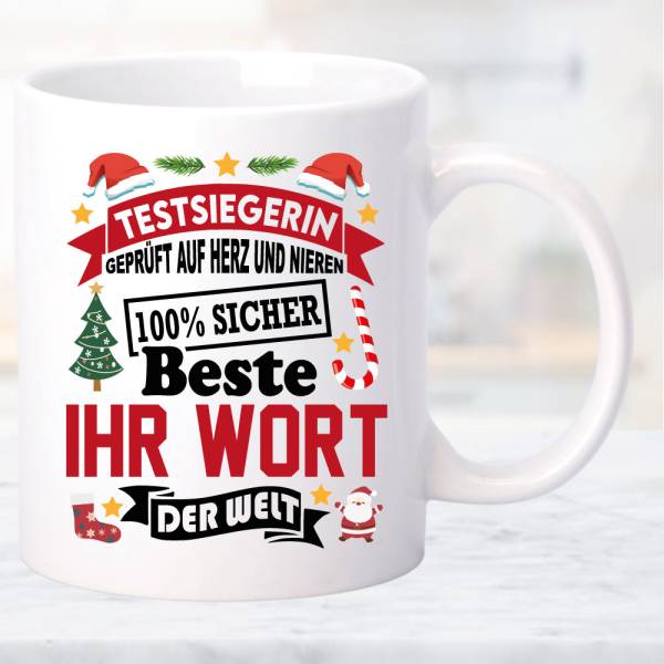 Preview: Weihnachtstasse-Familie-Beruf-Name-Personalisiert-Weiss