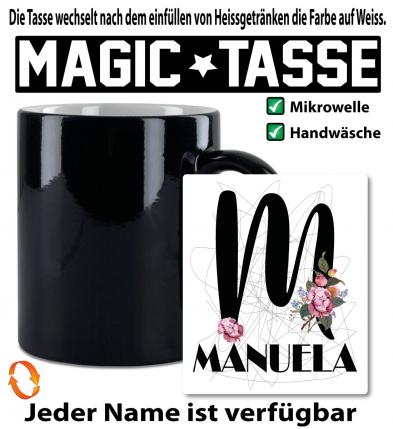 Zauber/ Magic Tasse mit Name Personalisiert Buchstabe Blume