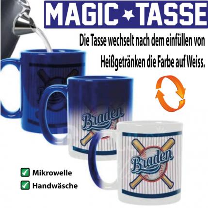 Fototasse Magic Zaubertasse Blau