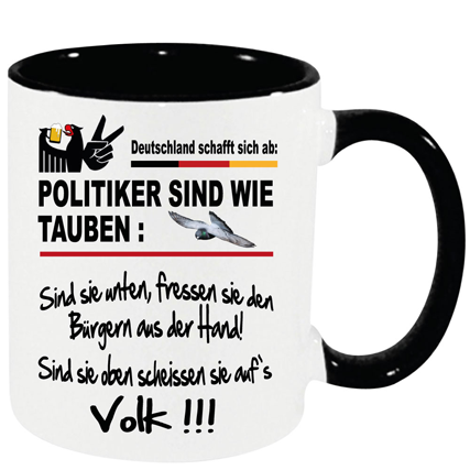 Scheissen aufs Volk. Tasse zur Scheiss Politik in Deutschland.