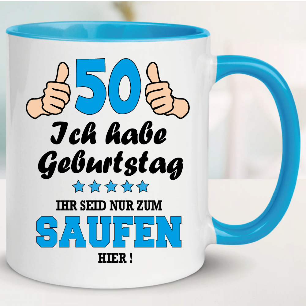 50 Henkelbecher Hellblau Saufen