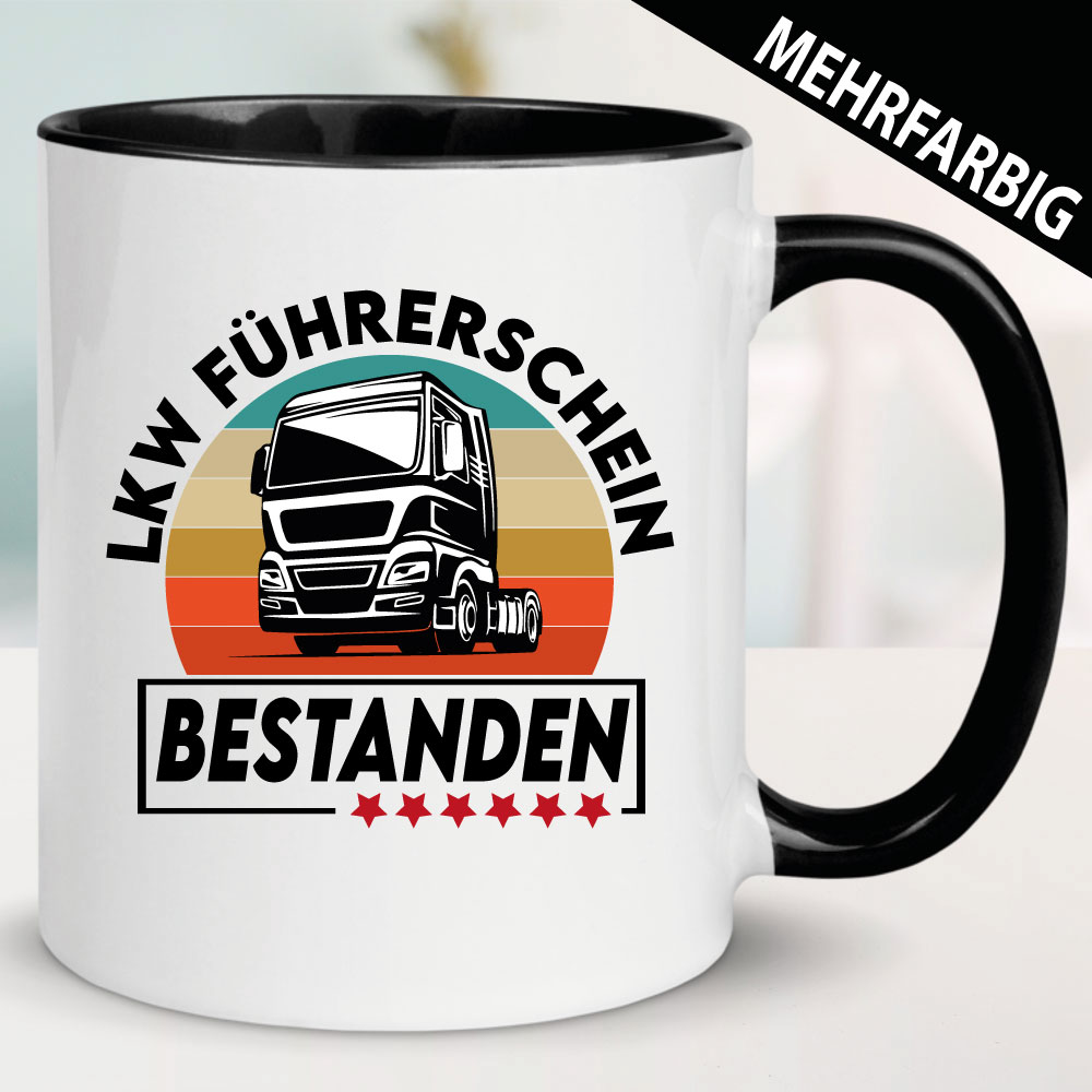 Tasse Fahrprüfung LKW Führerschein bestanden