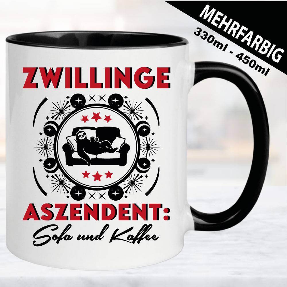 Tasse-Astrologie-Sternzeichen-Aszident-Zwillinge-Couch-Faultier-Kaffee