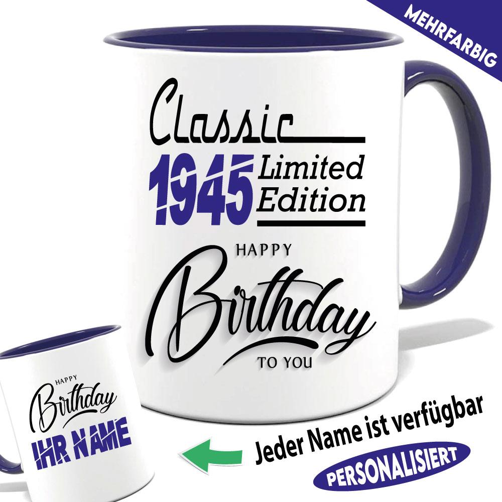 Tasse Geburtstag Dunkelblau Limited Edition 80