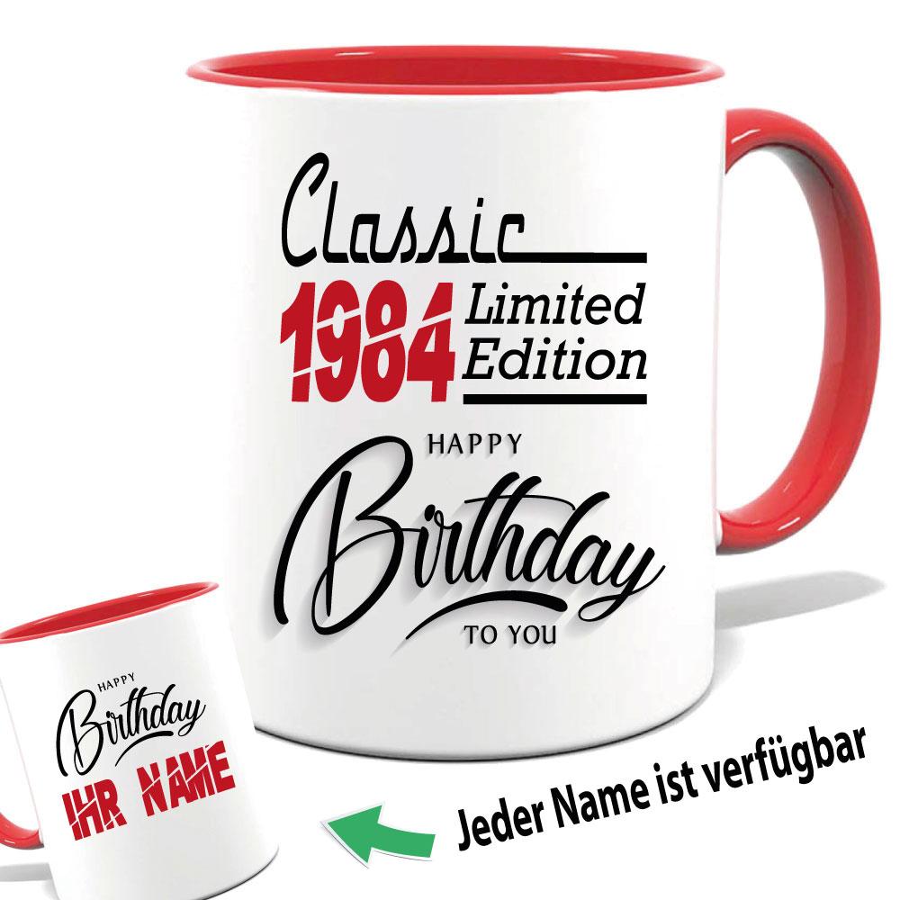 Tasse Geburtstag Personalisiert Limited Edition 40 Rot