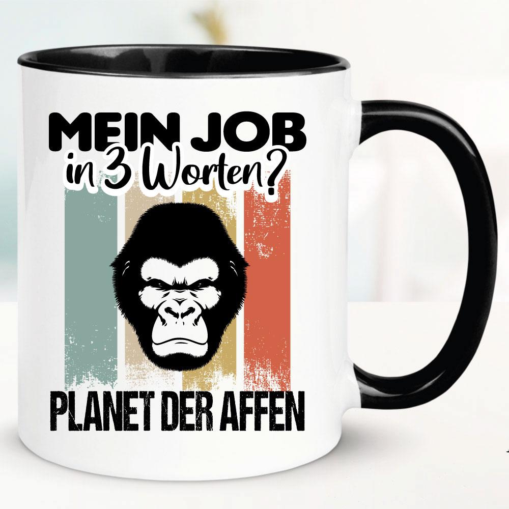 Lustige Sprüche Tasse für Büro und Arbeit: Planet der Affen