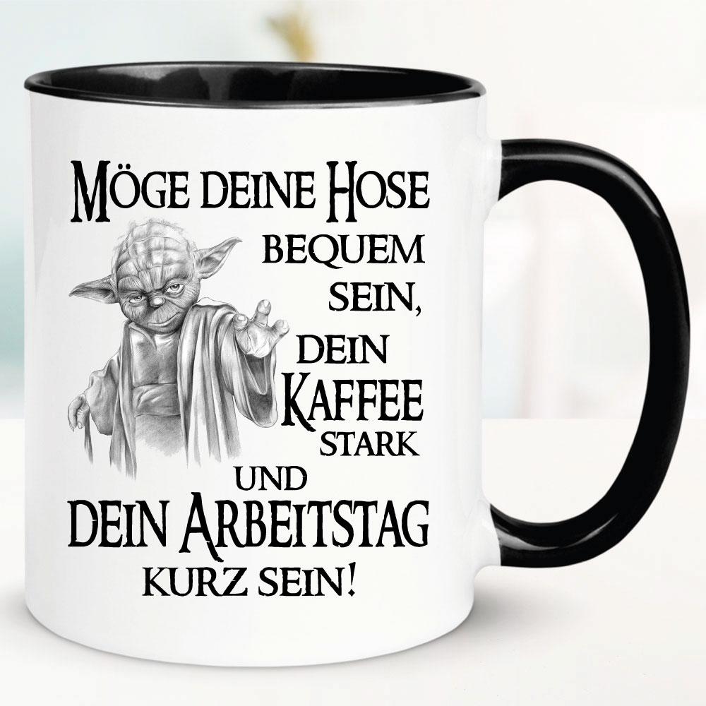 Lustige Sprüche Tasse für Büro und Arbeit: Yoda Kurzer Arbeitstag