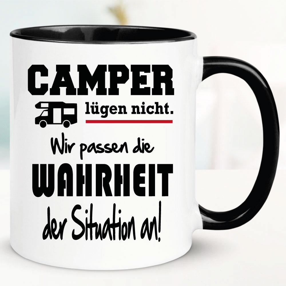 Lustige Sprüche Tasse für Camper Camper Lüge