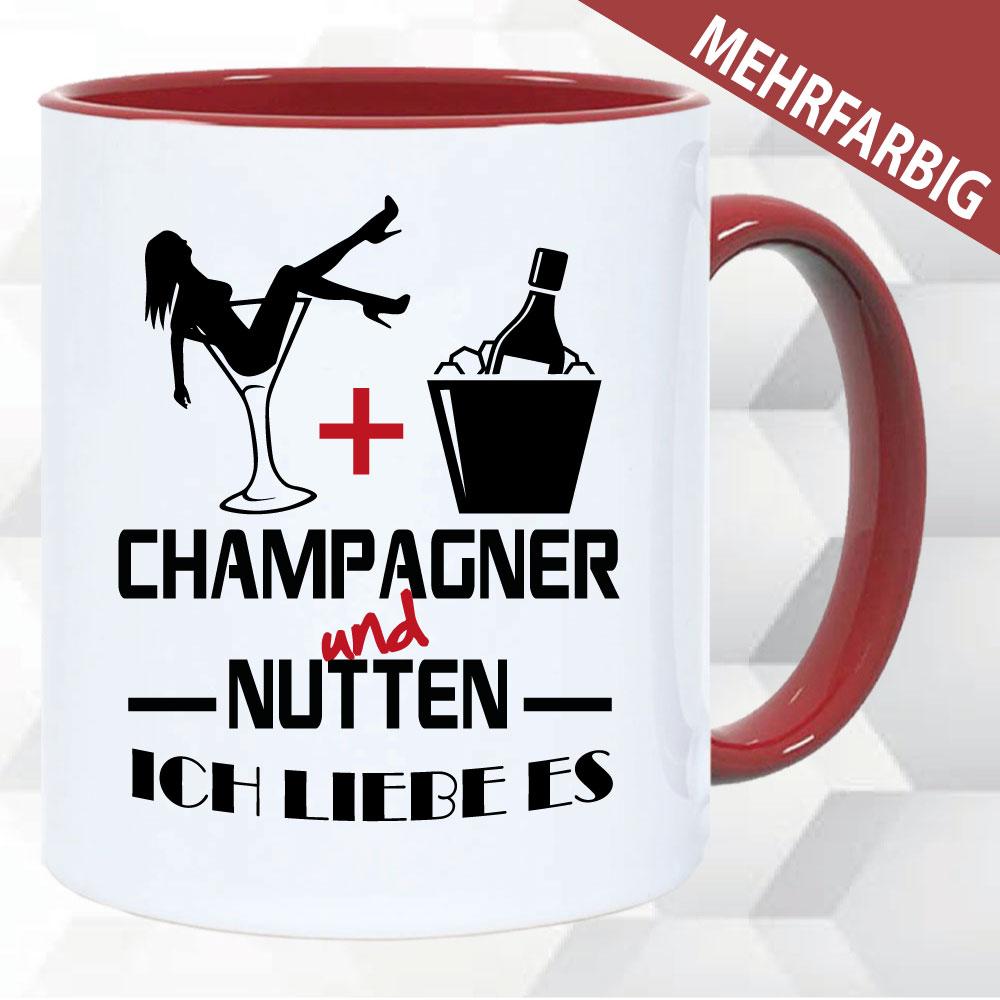 Tasse Ich liebe Champagner und Nutten