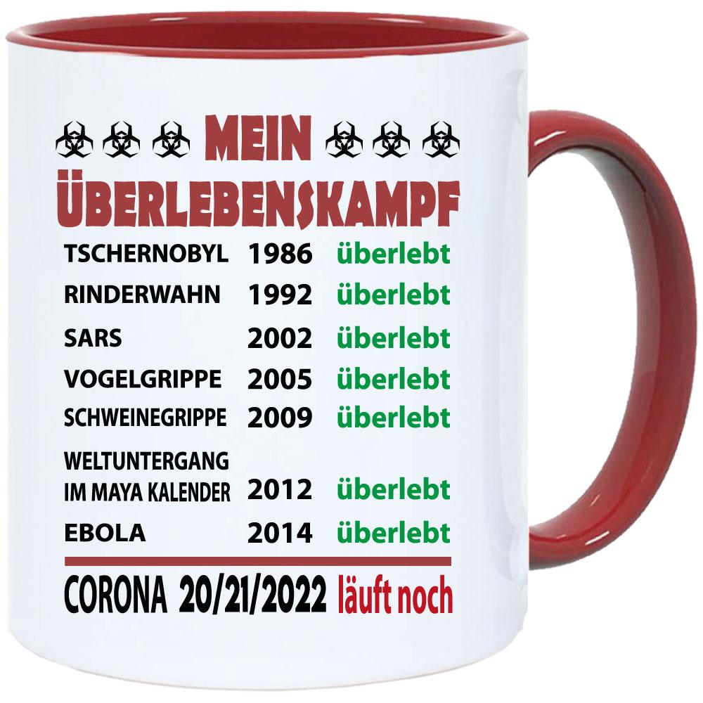 Corona Tasse in 8 Farben * Überlebenskampf